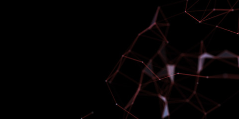 Abstract technology futuristic geometrical and science color neon background with space for copy. Plexus digital wallpaper. Business presentation concept. Medical structure and artificial intelligence