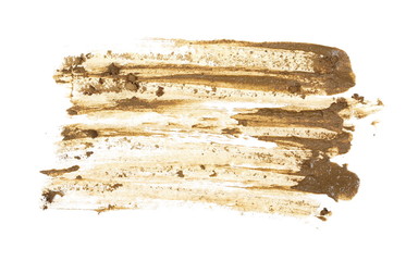 drops of mud sprayed isolated on white background, with clipping path