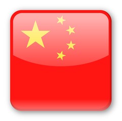 China Flag Vector Square Icon