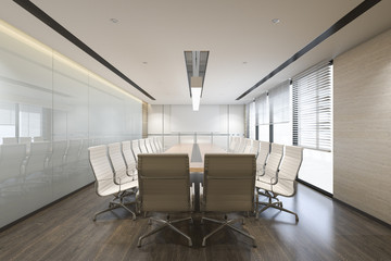 3d rendering business meeting room on high rise office building