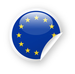 European Union Flag Vector Round Corner Paper Icon