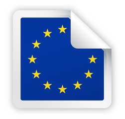 European Union Flag Vector Square Corner Paper Icon