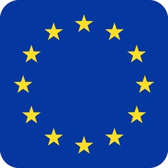 European Union Flag Vector Square Flat Icon