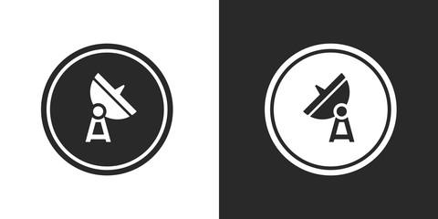 Vector satellite icon silhouette