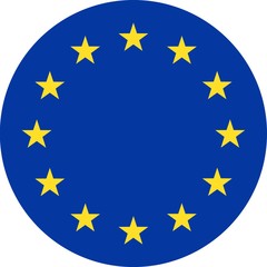 European Union Flag Vector Round Flat Icon - obrazy, fototapety, plakaty