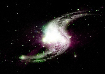 Stars, dust and gas nebula in a far galaxy