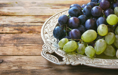 red and white grapes closeup