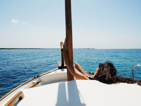 Relaxing view from a boat in the Mediterranean sea