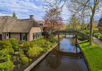 Typical dutch village Giethoorn in Netherlands