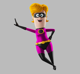 3d render super hero woman
