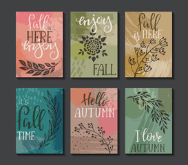 Vector collection of autumn cards.