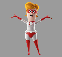 3d cartoon super hero woman