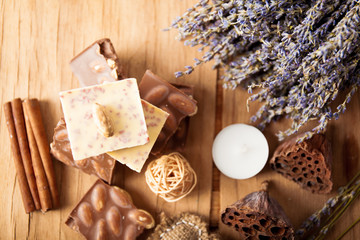 Piece of chocolate on white