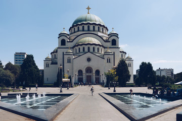 Saint Sava cathedral and Monument of Karageorge Petrovitch.