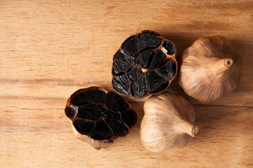 Black garlic close up
