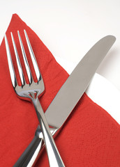 Fork and knife close-up