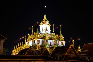 Golden pagoda in Wat Ratcha Nadda Temple 