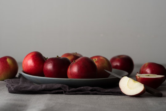 Raw Apples on Plate
