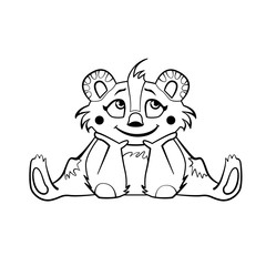 Coloring book with Cartoon of cute fantasy animal