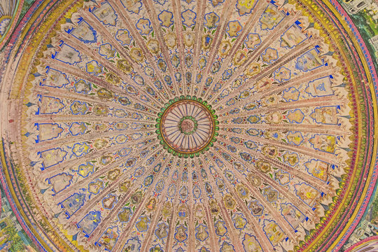 Patterns on the ceiling of an ancient temple