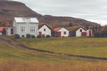 White Siding Icelandic Houses