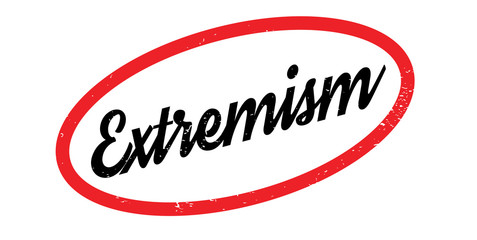 Extremism rubber stamp. Grunge design with dust scratches. Effects can be easily removed for a clean, crisp look. Color is easily changed.