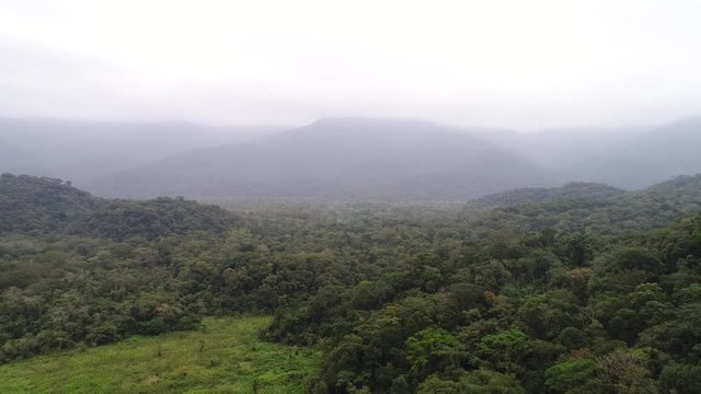 Forest Landscape and Mountains in a Cloudy day in Brazil