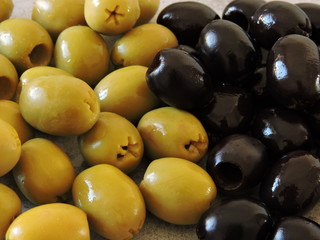 Black and green olives.