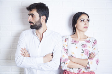 Unhappy couple not speaking to each other
