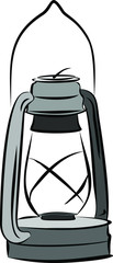 old oil lamp vector