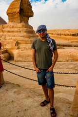 Near the sphinx in Giza. Cairo, Egypt