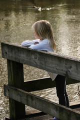 Girl over look creek