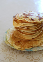 rosy pancakes on a plate