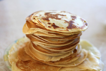 rosy pancakes on a plate