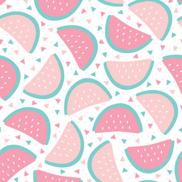 seamless melon fruit pattern vector illustration