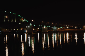 Fototapeta na wymiar Belgrade at night view of the city center.