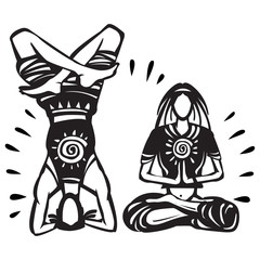 Men and women practicing Steam yoga 