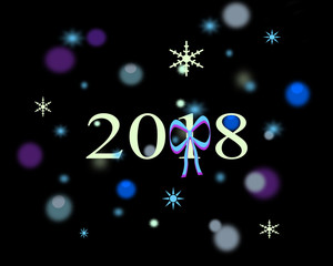 2018,nouvel an festif,date sur fond bokeh 