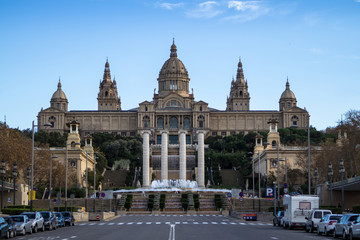 National Palace of Barcelona on mountain Montjuic