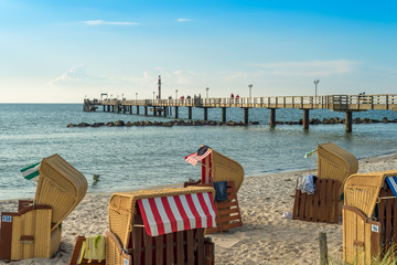 The northeastern seaside resort Wustrow at the baltic sea in Germany. The popular village on the...