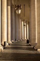 Columns on the St. Peter's Square, Vatican City, Italy.