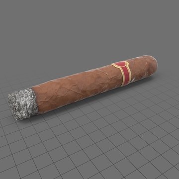 Lit cigar with ash