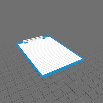 Blue clipboard with lined paper