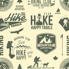 Hiking seamless pattern or background.