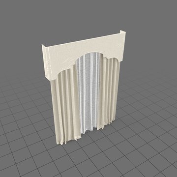 Long curtains with valance