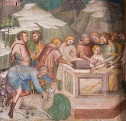Fresko in San Gimignano - Jesus in den Brunnen geworfen © jorisvo