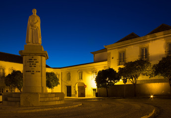 The statue of Dom Francisco Gomes de Avelar in Faro, Portugal