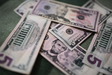 Dollar bills, money background. Dollars money set close up 