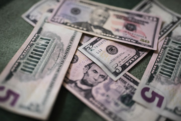 Dollar bills, money background. Dollars money set close up 