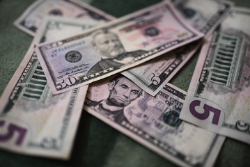 Dollar bills, money background. Dollars money set close up 